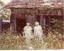Helen Engstrom and Florence Peavey at old Methodisit tabernacle 1980  